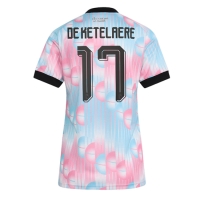Camiseta Bélgica Charles De Ketelaere #17 Segunda Equipación Replica Mundial 2026 para mujer mangas cortas
